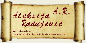 Aleksija Radujević vizit kartica